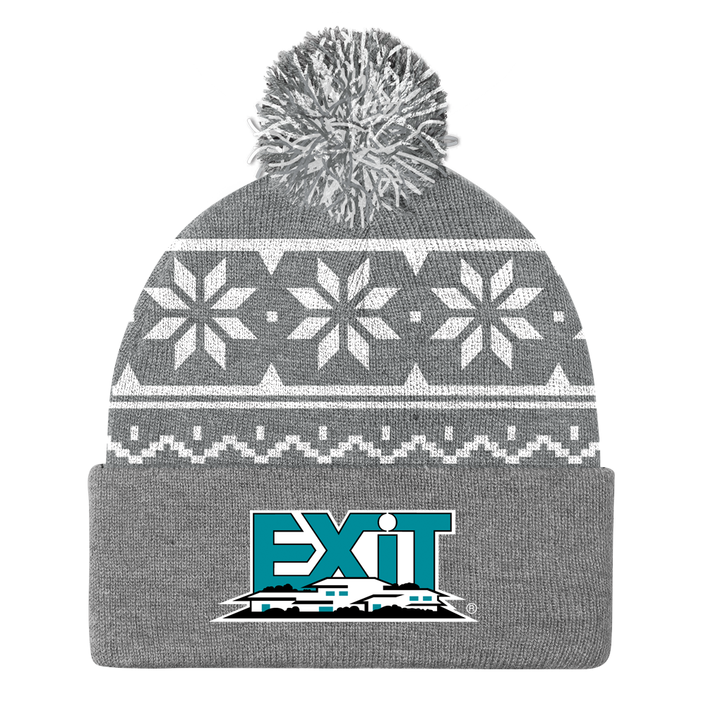 Snowflake Knit Cap with Cuff