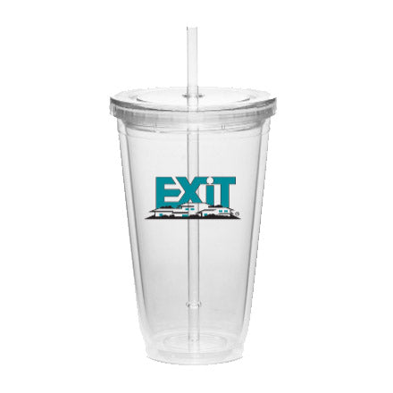 16 oz. Double Wall Acrylic Tumblers With Straws
